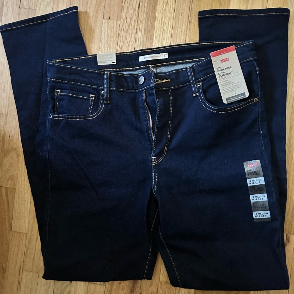 Levi high rise slim straight jeans